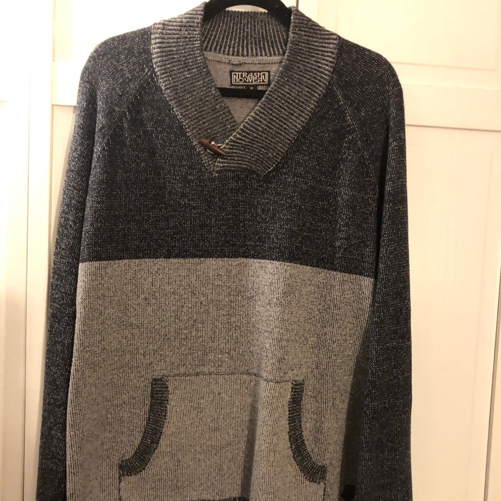 Shawl collar pull over sweater